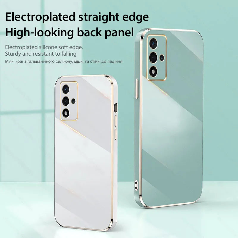 Luxury Plating Case For Samsung Galaxy A55 A35 A25 A15 A52S A54 5G Bumper Shockproof Cover For S24 S23 S22 S21 Ultra Accessories