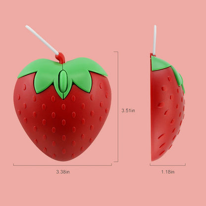 Pink Strawberry Small Optical Mouse Cute Creative Cartoon PC Computer Office Mice Girls Gift Mause for Office Laptop Desktop