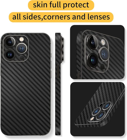 Tear Down Carbon Fiber Skin for IPhone 16 15 14 13 Pro Max Plus Back Screen Protector Cover 3M Wrap Change Color Sticker Film