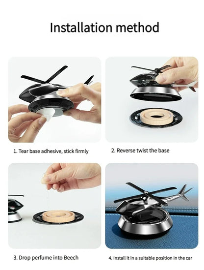 Helicopter Styling Solar Car air freshenerDecorative Aromatherapy Car interior accessories Propeller rotary perfume diffuser