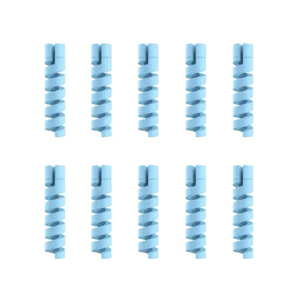 10pcs Silicone Data Cables Protector Winder Pipe Flexible Phone Charge Cable Spiral Winder Cords For Phone USB Charger Wires