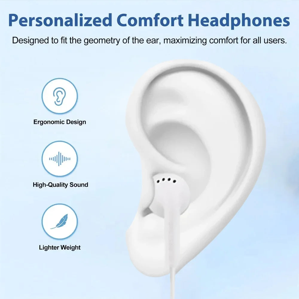 For Samsung Earphone EHS61 S5830 3.5mm Wired Headset With Mic For Galaxy A15 A14 A06 A05 A25 A34 A13 A12 M15 M34 M14 S9 S10 Plus