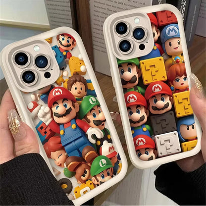 Lovely S-Super M-Mario Bros Phone Case For iPhone 16 15 14 13 12 11 Pro Max XS Max XR 7 8 Plus Shockproof Silicone Soft Cover