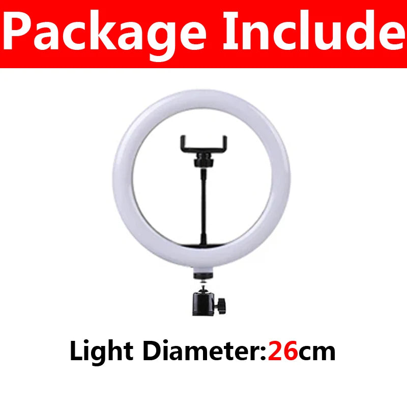 LED Ring Light with Phone Stand Usb Charge Selfie Led Lamp Dimmable Photography Light For Photo Photography Studio For Vlog Live