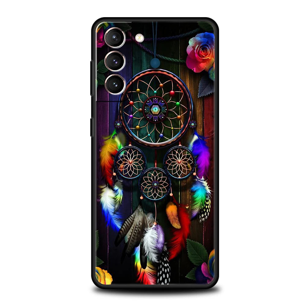 Mandala Dreamcatcher Phone Case for Samsung Galaxy S24 S23 S22 S20 S21 FE Ultra S10 S10E S9 S8 Plus 5G Silicone TPU Cover Capas