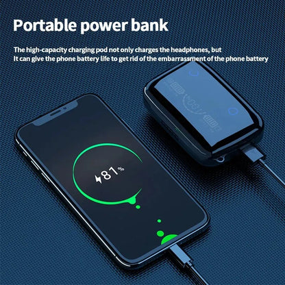 #M19 Bluetooth Headset Wireless Tws Gaming Support Noise-cancelling Touch In-ear Mini Emergency Power Bank Headset