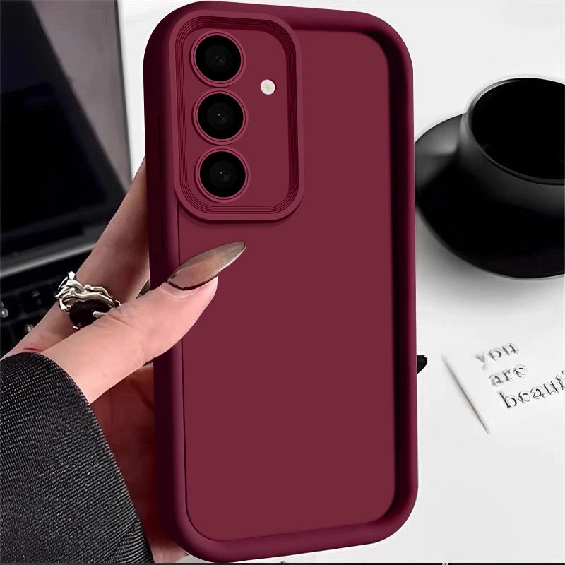 Candy Color Phone Case For Samsung S25 S24 S23 S22 Ultra Plus S21 S24 FE A55 A34 A15 A35 A52 A53 A54 A16 5G Soft Silicone Cover