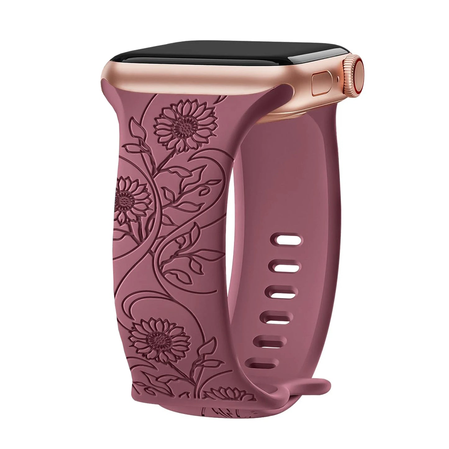 Strap For Apple Watch Band 40mm 44mm 41mm 49mm 45mm 46mm 42mm Silicone Engraved Bracelet iwatch Series ultra 2 10 9 SE 8 7 6 5 4