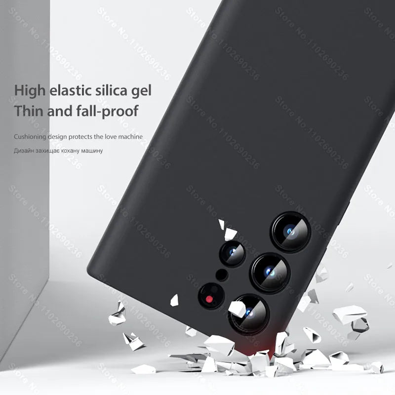 Liquid Silicone Shockproof Case For Samsung Galaxy S24 S23 S22 S21 S25 Ultra A55 A54 A34 A52 5G Accessories Cute Soft Back Cover