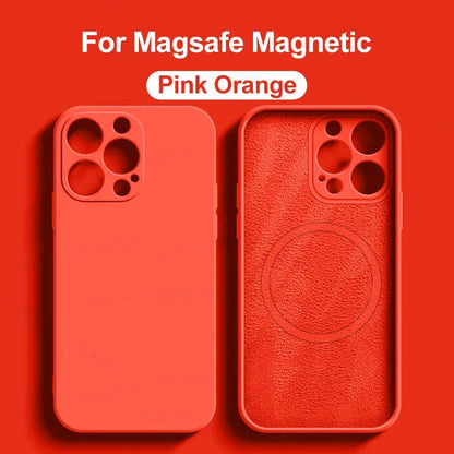 Liquid Silicone For Magsafe Magnetic Case For iPhone 16 15 14 12 11 13 Pro Max 16 Plus Wireless Charging Cover Phone Accessories
