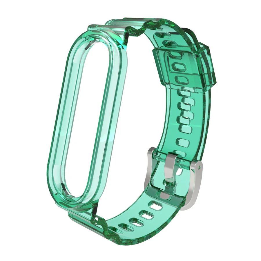 Bracelet on Mi Band 5 6 7 Strap for Xiaomi Miband 4 3 Silicone Bracelet for Miband 5 6 7 Sports Bracelet Wristband Glacier Style