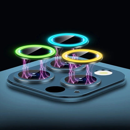 Luminous Ceramic Camera Protector Film For iPhone 16 14 13 12 11 15 Pro Max Plus 13 mini Lens Ring Tempered Glass Glowing Cap