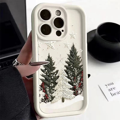 For Samsung Galaxy S25 Ultra S24 S23 FE S22 S21 S20 Plus Note 20 Ultra Shockproof Silicone New Year Christmas Tree Phone Case