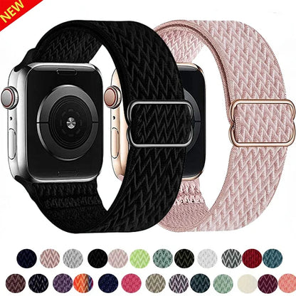Nylon Loop Strap For Apple Watch 49mm 45mm 41mm 44mm 42mm 46mm Adjustable Elastic Belt iWatch Ultra 3/2 11 10 9 8 7 6 5 SE3 Band