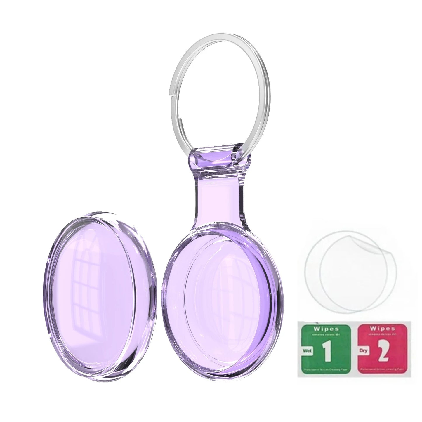 Waterproof AirTag Keychain Holder tag Lock Case Wire Cable,  Anti-Lost Protective Case with Keyring for Luggage, Key, Backpack