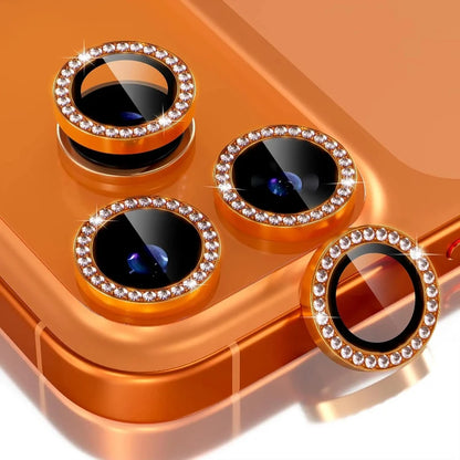Bling Glitter Diamond Metal Frame Camera Protector For IPhone 18 Pro Max 17 Pro 17 Alloy Lens Tempered Glass Film Ring Cover Cap