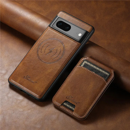 Magsafe Wallet Phone Case Card Holder Leather Magnetic Pocket Cover Case For Google Pixel 9 10 Pro 8 7 6 Pro 6A 7A Pixel8Pro