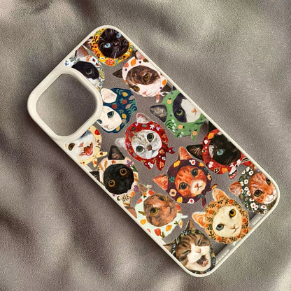 Colorful Cat Design Clear Phone Case For iPhone 11 12 13 14 15 16 Pro Max Plus 16E XR X XS Max 7 8 16 Plus SE2 Hard Cover