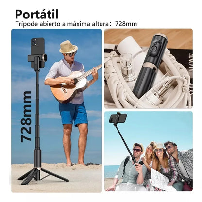2025 NEW Bluetooth Selfie Foldable Wireless Tripod with Bluetooth Shutter Monopod Live Photograph for iphone
