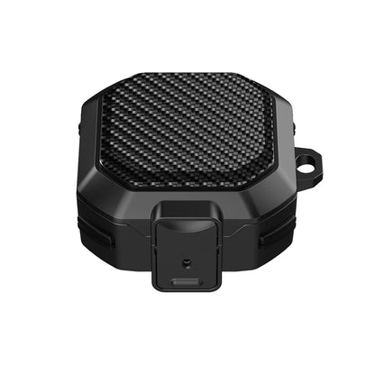 Carbon Fiber Switch Lock Earphone Case For Samsung Galaxy Buds 2 Pro FE Live Cover Full Protection Shockproof With Keychain Box