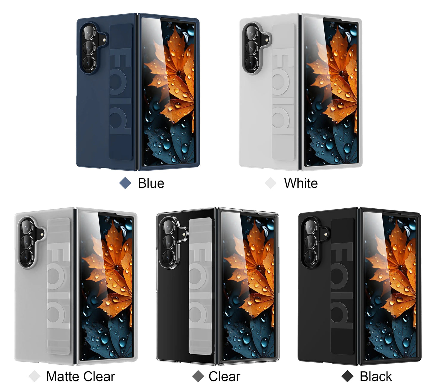 Luxury Ultra-thin Matte Silicone Wrist Strap Case For Samsung Galaxy Fold 7 6 5 4 3 5G Folding Shockproof Hard Back Cover