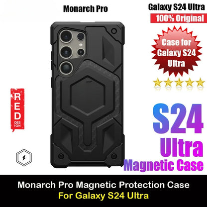 Kevlar Monarch Pro Serie High Qualitiy Drop Protection Case with Magnetic Charging Compatible for Samsung Galaxy S24 Ultra Cover