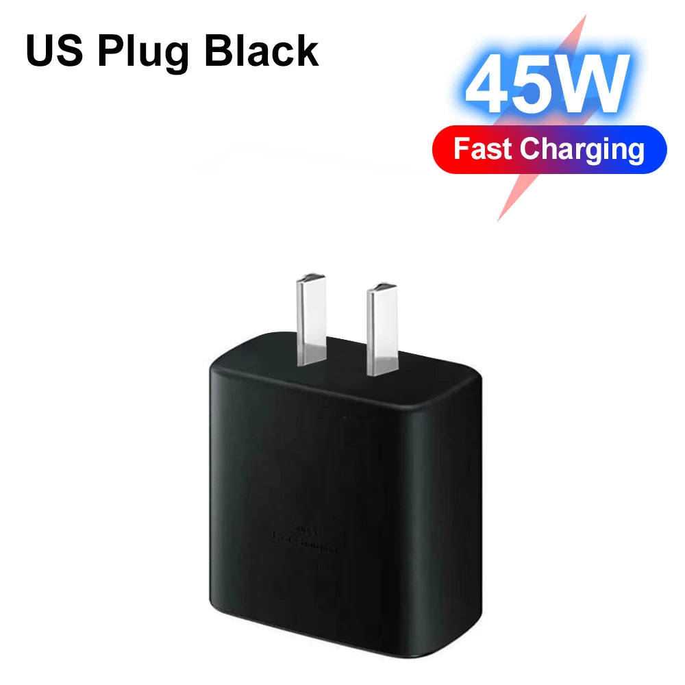 PD Charger 45W for Samsung Galaxy S23 S22 Fast Charging High Speed Type C Mobile Phone Adapter for IPhone Xiaomi