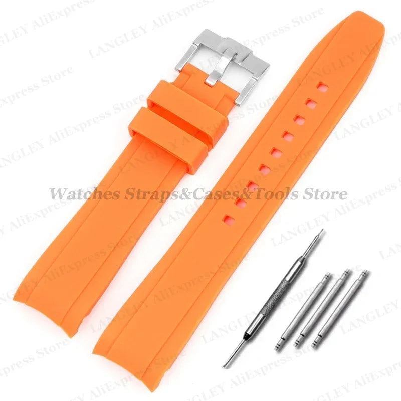 Soft Silicone Watch Strap for Omega for Swatch for MoonSwatch Band Men Women Curved End Diving Rubber Sport Watch Bracelet 20mm