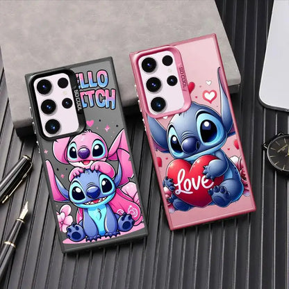 Disney Stitch Angel Art Shockproof Case For Samsung Galaxy S24 S23 S22 Ultra S20 FE S21 Plus Note 20 Silicone Shell Phone Cover