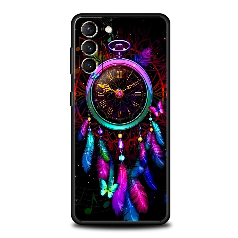 Mandala Dreamcatcher Phone Case for Samsung Galaxy S24 S23 S22 S20 S21 FE Ultra S10 S10E S9 S8 Plus 5G Silicone TPU Cover Capas
