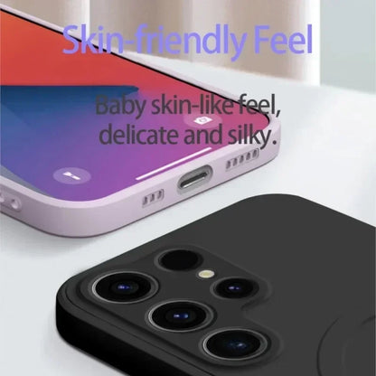 Original Liquid Silicone Magnetic Wireless Charge Case For Samsung Galaxy S25 S24 S23 S22 S21 Ultra For Magsafe Shockproof Cover