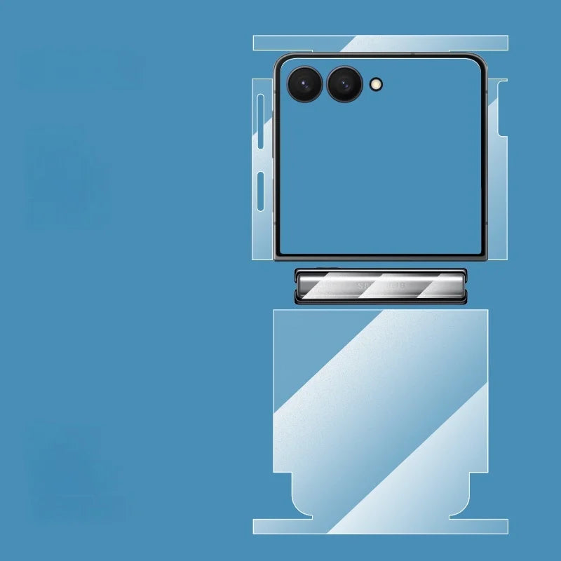Skin For Samsung Galaxy Z Flip 7 6 5 4 2 Back Film Sticker Full Cover Protective Decal Wrap Side Frame Back Screen Protector
