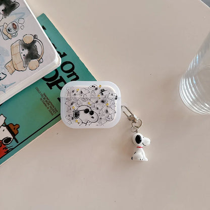 Cute Cartoon Snoopy Charlie Brown Earphone Case For Airpods 4 1 2 3 Pro 2  Wireless Bluetooth Headset Protective TPU Cover