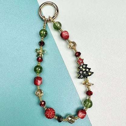 Cute Christmas Phone Chain Pendant Wrist Strap Anti-lost Lanyard Festival For iPhone Decorative Strap Bracelet Phone Accessories