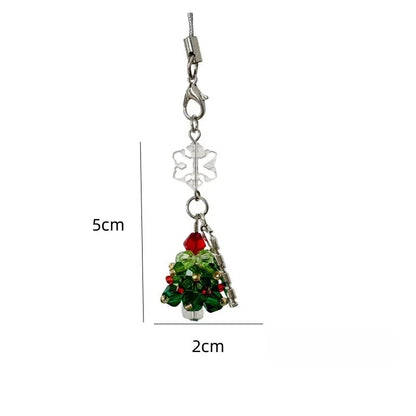 Cute Christmas Mobile Phone Straps Christmas Tree Keychain Lanyard Bag Decoration Pendant Fashion For iPhone Case Xmas Gift