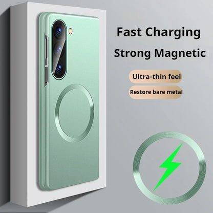 Ultra Thin Matte Metallic Magsafe Magnetic Case For Samsung Galaxy Z Fold 7 6 5 4 3 Wireless Charge Shockproof Protection  Cover