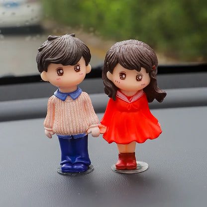 Car Accessories Cute Cartoon Couples Action Figure Figurines Balloon Ornament Auto Interior Dashboard for Girls Gifts Drop