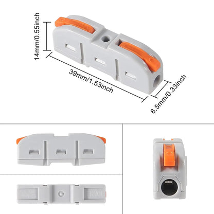 20/34/50PCS Lever Wire Connectors, 1 to 1 Inline Assemblable Wire Connector, Electrical Connectors Wire Terminals