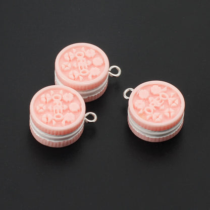 10pcs Macaron Biscuits Cookies Resin Charms Chocolates Snacks Food Pendants for Earrings Keychain Diy Jewelry Making Supplies