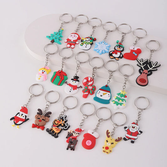 20Pcs Christmas decorations Gifts Keyring, mini Cute Keychain Classroom Prizes, Birthday Christmas party Gift, Gift pack fillers