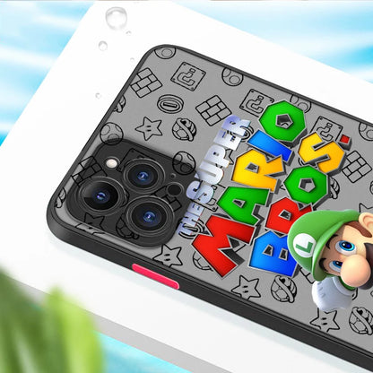 S-Super M-Marios B-Bros Cute Frosted Translucent For Apple iPhone 16 15 14 13 12 11 XS XR X Pro Max Plus Mini TPU Phone Case