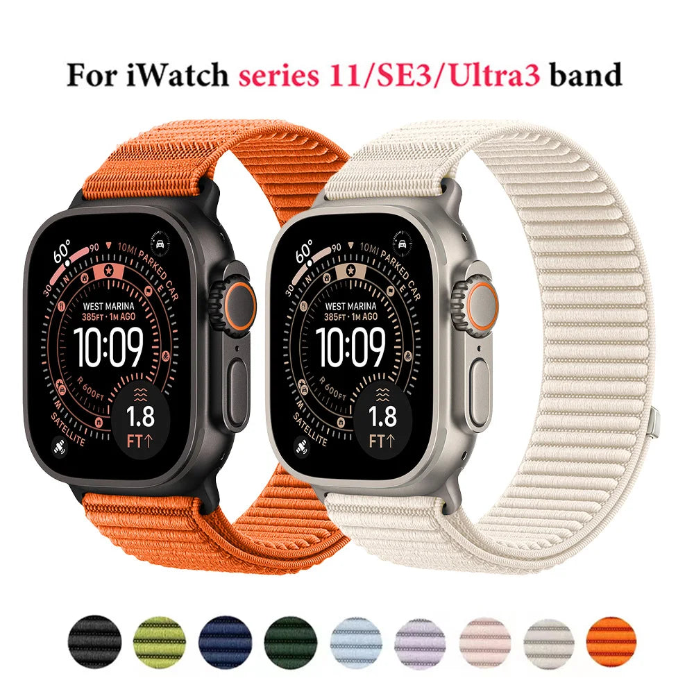 Sport loop for Apple watch band series 11/10/9/8/7/6/SE/Ultra2 3 49mm 46mm 45mm 44/42/41/40mm Belt Bracelet Correa iWatch Strap