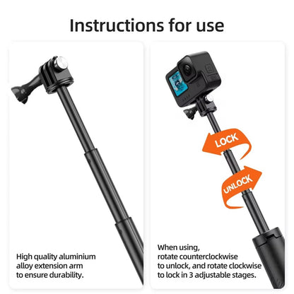 BSLIUFANG underwater buoyancy pole extendable selfie stick tripod suitable for GoPro Insta360 DJI OSMO sports camera accessories