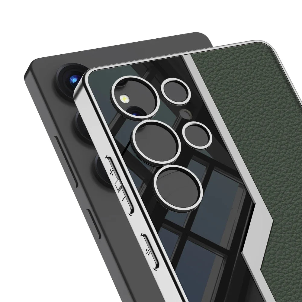 Thin TPU Soft Supercar Footage Case For Samsung Galaxy S23 S24 S25 Ultra 5G Plating Leather S24Ultra S25Ultra Protection Cover