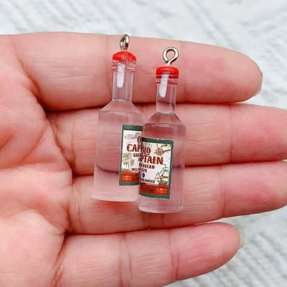 10pcs Mini Alcoholic Drink Bottle Resin Charms Popular Wine Bottles Pendant For Earring Keychain Diy Cute Jewelry Making