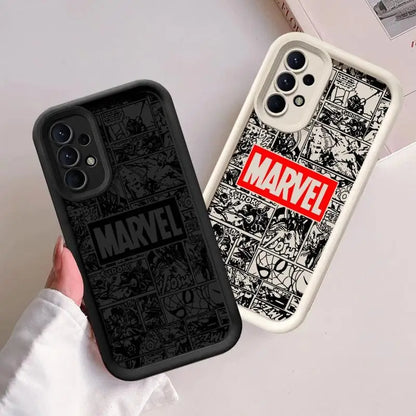 Phone Case for Samsung Galaxy A15 A25 A35 A55 A51 A71 A72 A73 A52 A52s A53 A54 5G TPU Silicone Soft Avengers Marvel Logo Comics