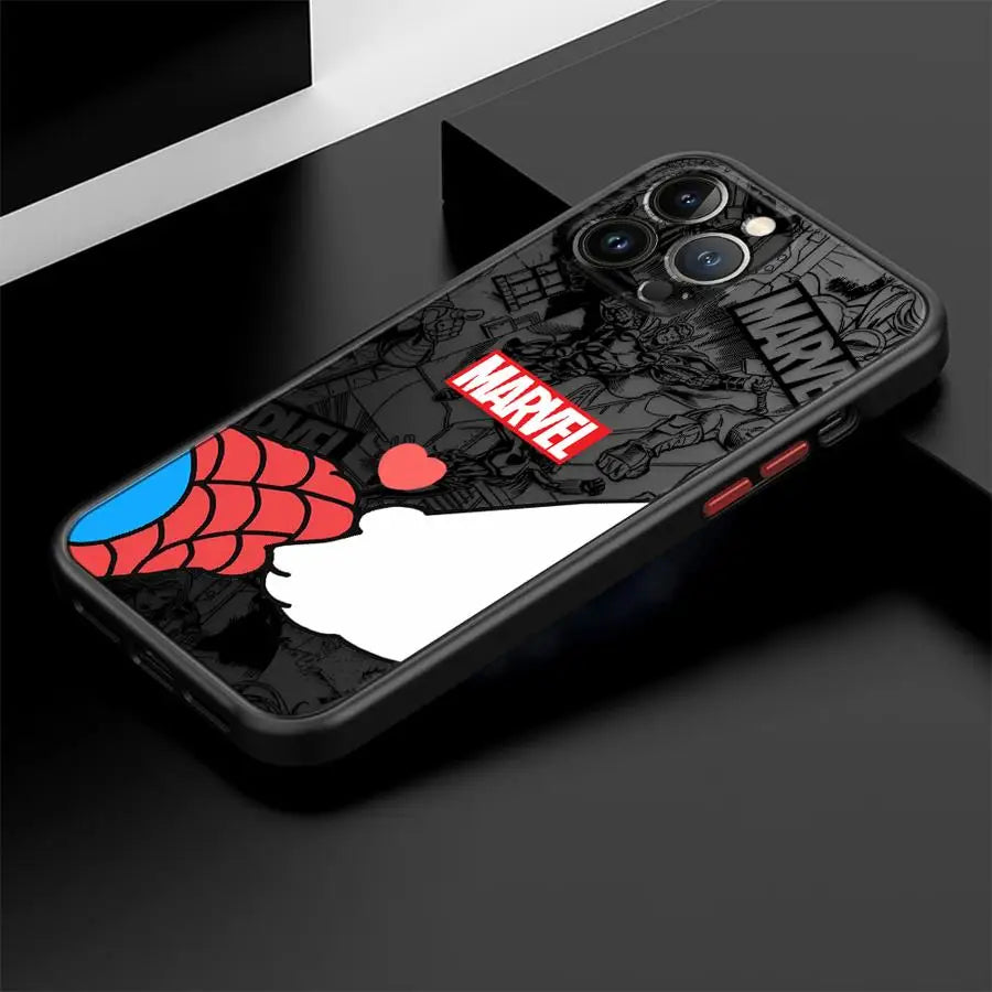 Marvel Cute Spidermans Hello Kitty Phone Case for iPhone 16 15 11 12 13 14 Pro Max 16 Plus 12 Mini 7 8 XR XS 15Pro MAX 16e
