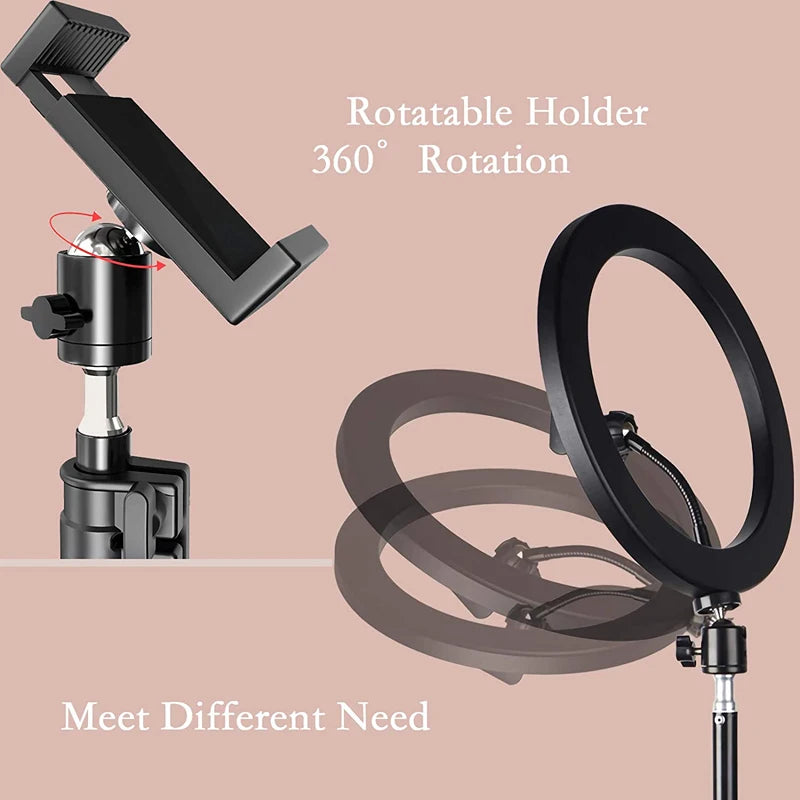 LED Ring Light with Phone Stand Usb Charge Selfie Led Lamp Dimmable Photography Light For Photo Photography Studio For Vlog Live