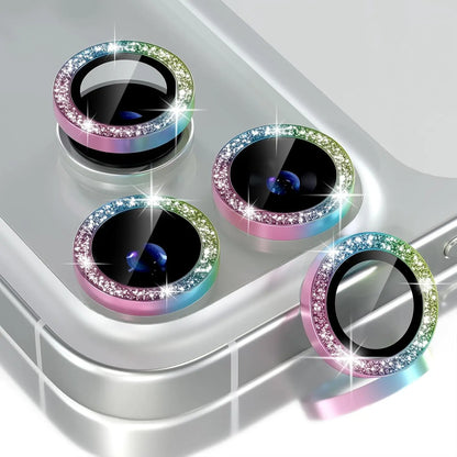 Bling Glitter Diamond Metal Frame Camera Protector For IPhone 18 Pro Max 17 Pro 17 Alloy Lens Tempered Glass Film Ring Cover Cap