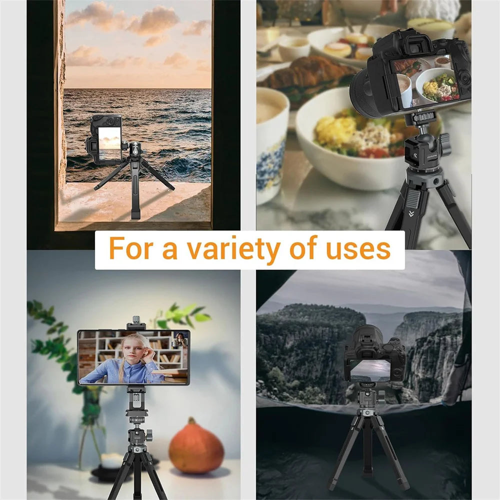 LEAPLIGHT Selfie Stick Tripod w 360 Ball Head Cold Shoe Tabletop Tripod for iPhone 16 15 14 Samsung Phone DSLR Camera Magic Arm